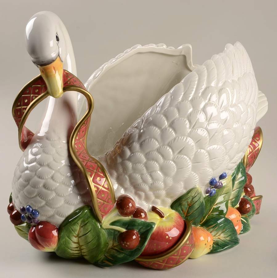 Holiday Swan Centerpiece by Fitz & Floyd-1