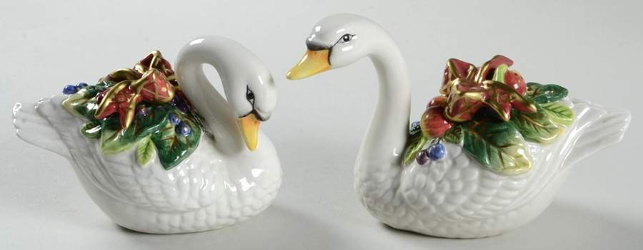 Holiday Swan Salt & Pepper Set by Fitz & Floyd-1