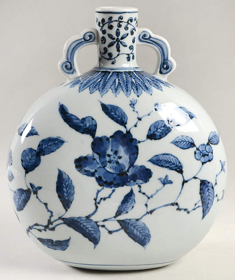 Camellia 9" Handled Vase by Fitz & Floyd-1