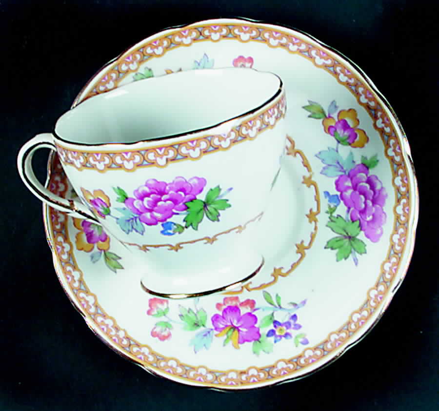 Shalimar Footed Cup & Saucer Set by Foley-1
