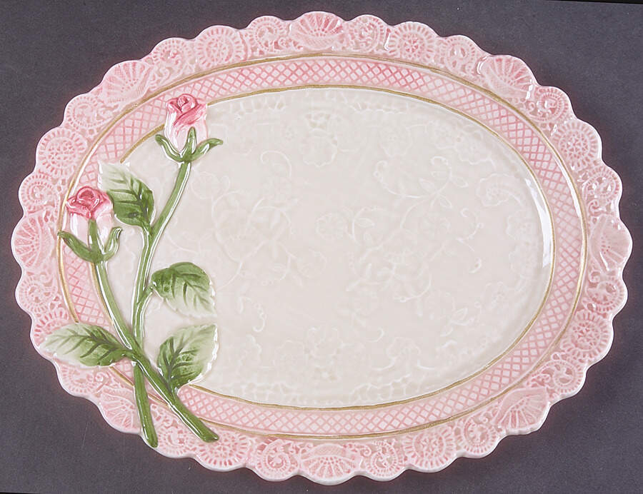 Victorian Postcards 11" Oval Serving Platter by Fitz & Floyd-1