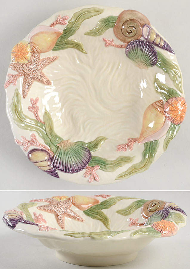 Oceana (Multicolor Shells) 9" Round Vegetable Bowl by Fitz & Floyd-1
