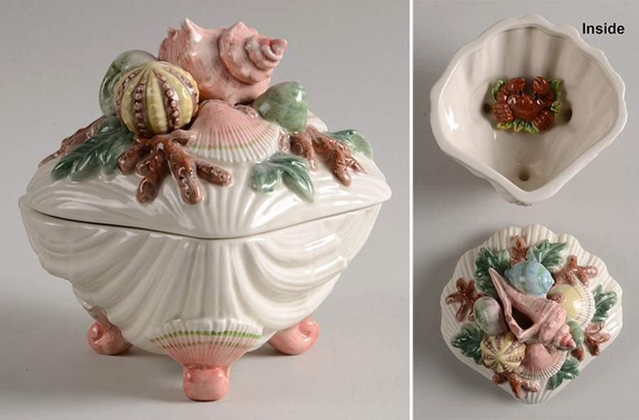 Oceana (Multicolor Shells) Sugar Bowl & Lid by Fitz & Floyd-1