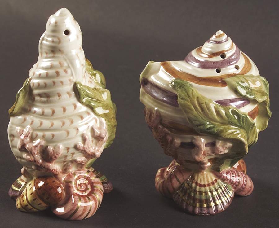 Oceana (Multicolor Shells) Salt & Pepper Set by Fitz & Floyd-1