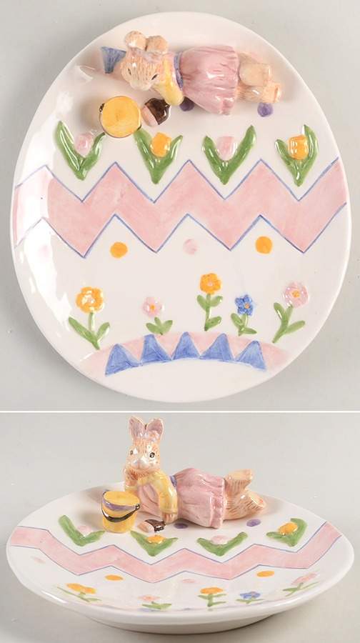 Egg Spress Painting Canape Plate by Fitz & Floyd-1