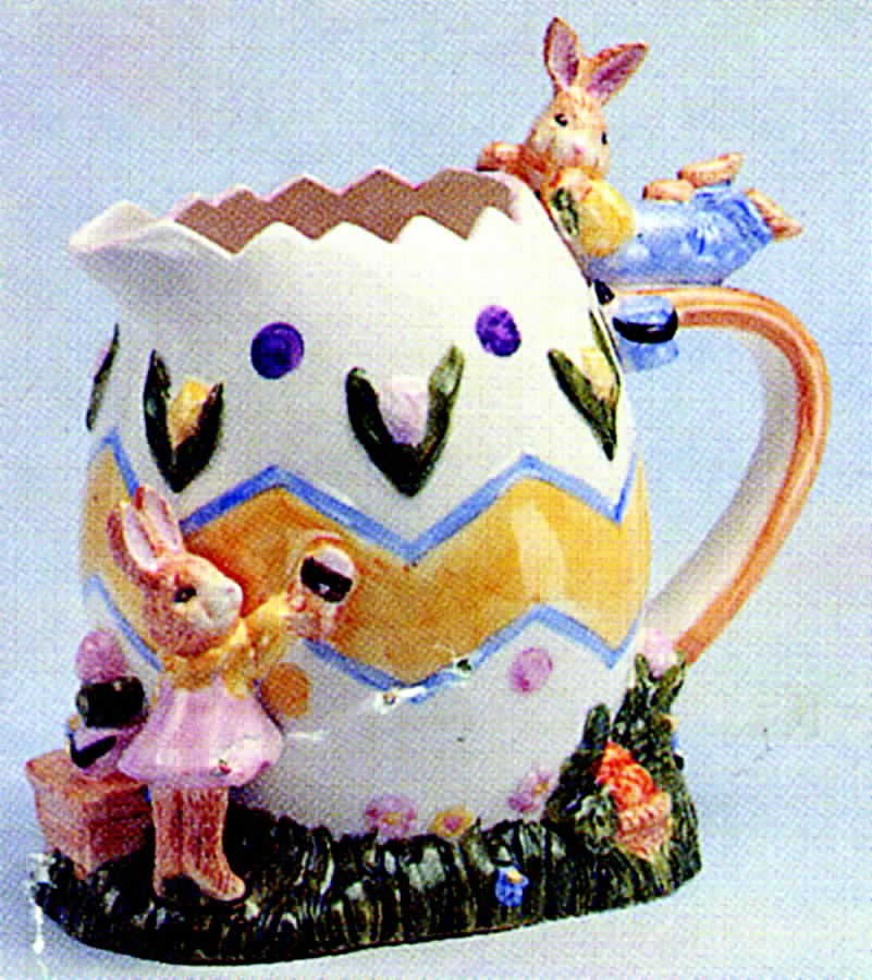 Egg Spress Painting 48 Oz Pitcher by Fitz & Floyd-1