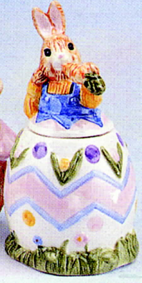 Egg Spress Painting Sugar Bowl & Lid by Fitz & Floyd-1