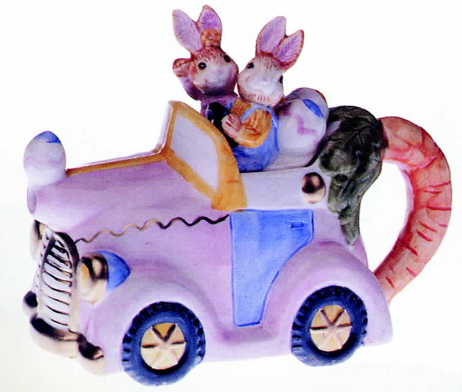 Egg Spress Painting Small Teapot & Lid by Fitz & Floyd-1