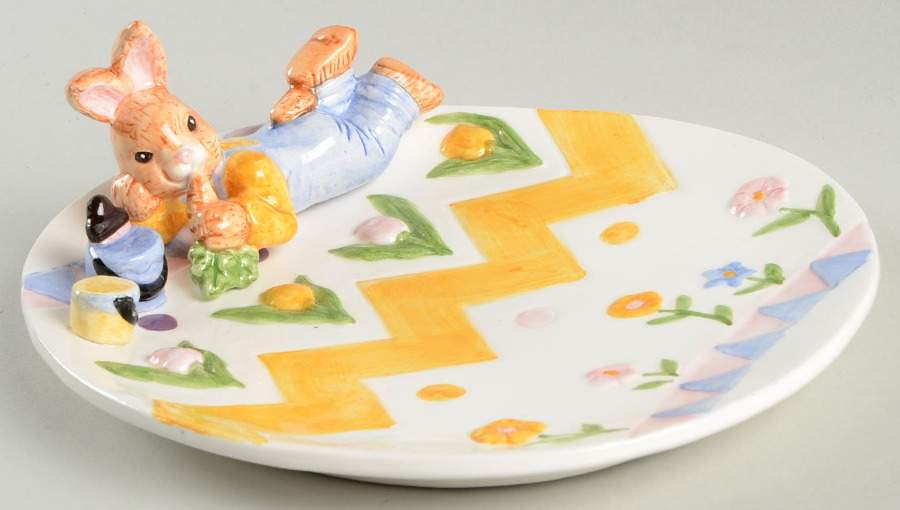 Egg Spress Painting Canape Plate by Fitz & Floyd-1