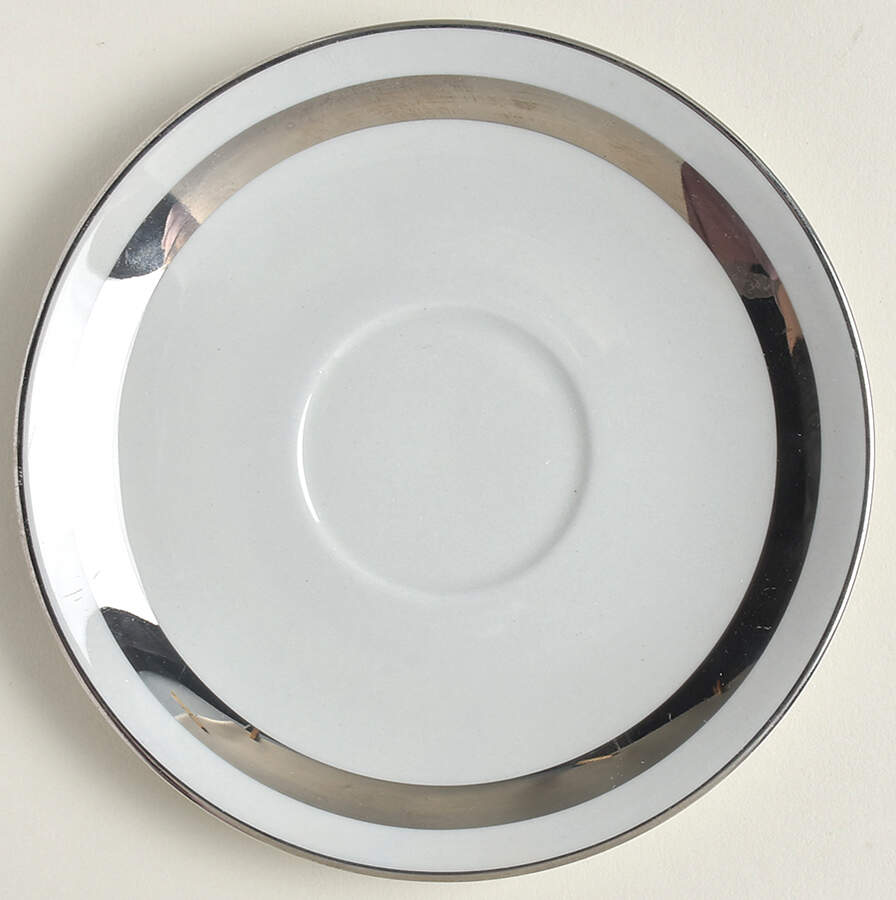 Theme (Platinum on Gray) Saucer by Flintridge-1