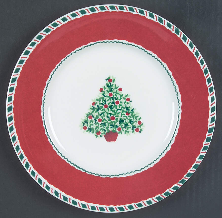 Yuletide Holiday Red Salad Plate by Fitz & Floyd-1