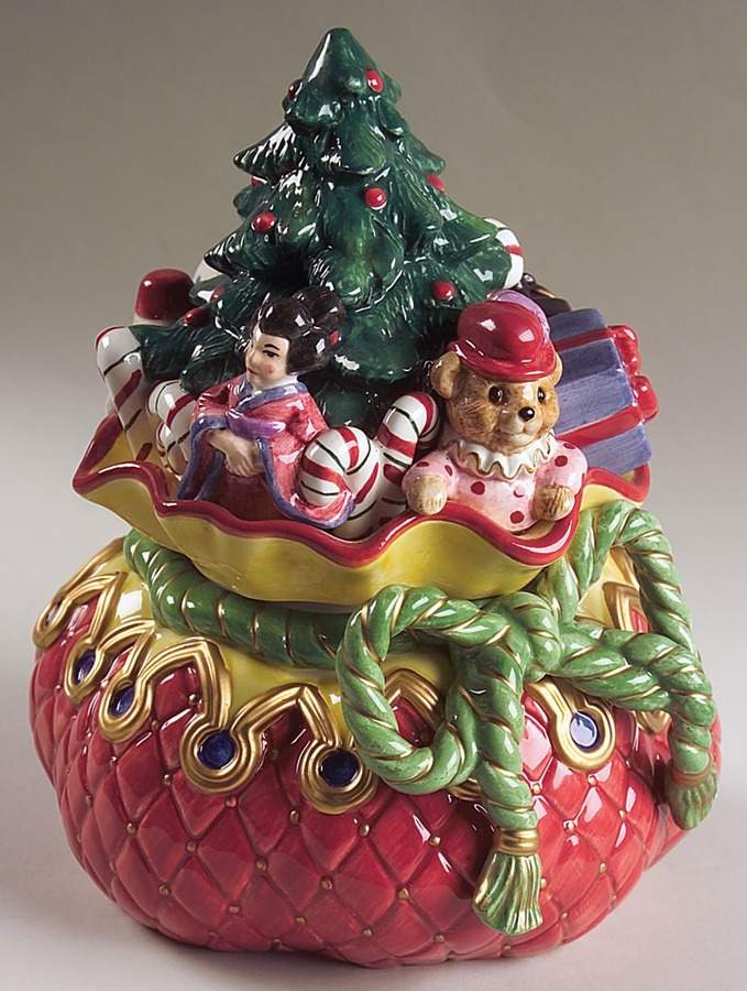 Christmas Court Candy Jar & Lid by Fitz & Floyd-1