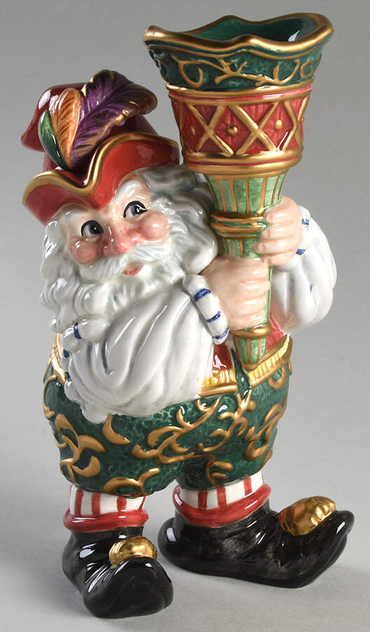 Christmas Court 8" Tall Candlestick by Fitz & Floyd-1
