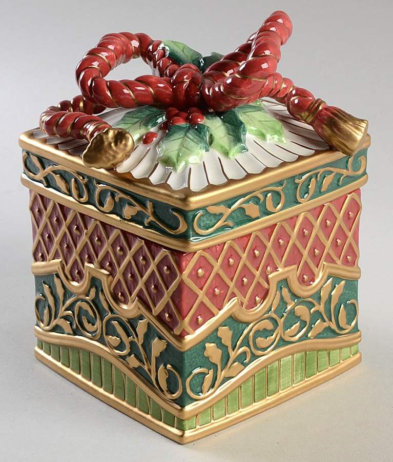 Christmas Court Square Box with Lid by Fitz & Floyd-1