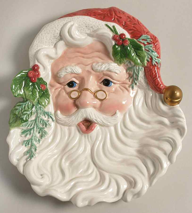 Old Fashioned Christmas Canape Plate by Fitz & Floyd-1