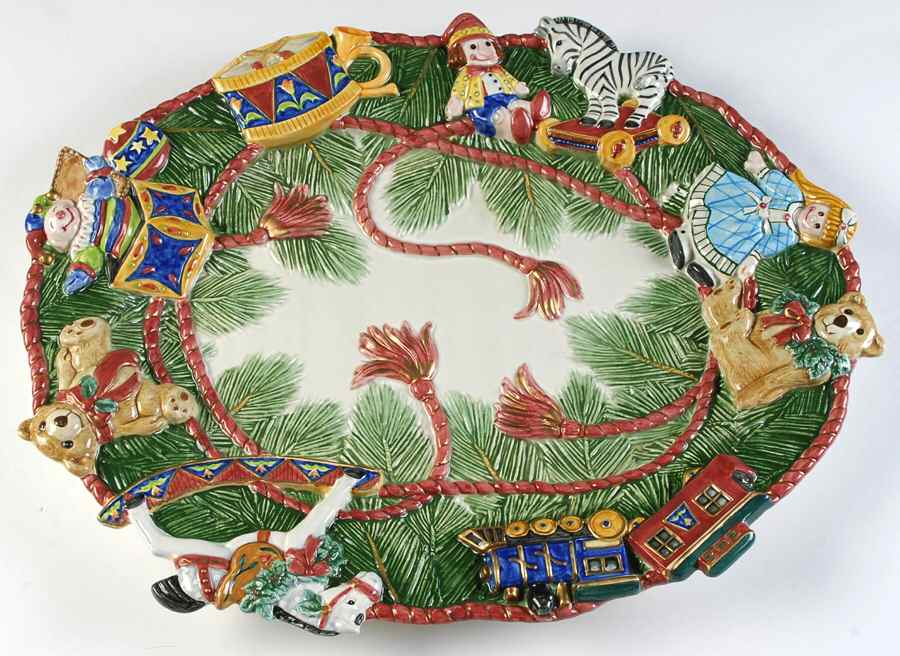 Old Fashioned Christmas 19" Oval Serving Platter by Fitz & Floyd-1