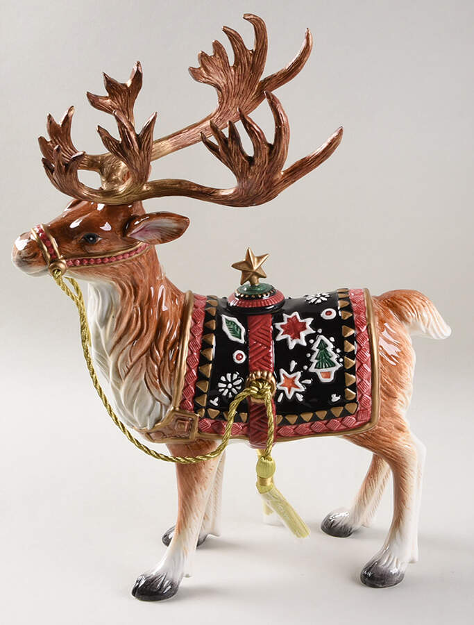 Christmas Lodge Deer Candlestick with Stopper by Fitz & Floyd-1