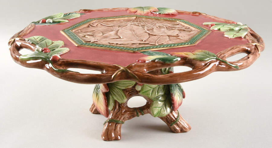 Christmas Lodge 13" Diameter Pedestal Cake Stand by Fitz & Floyd-1