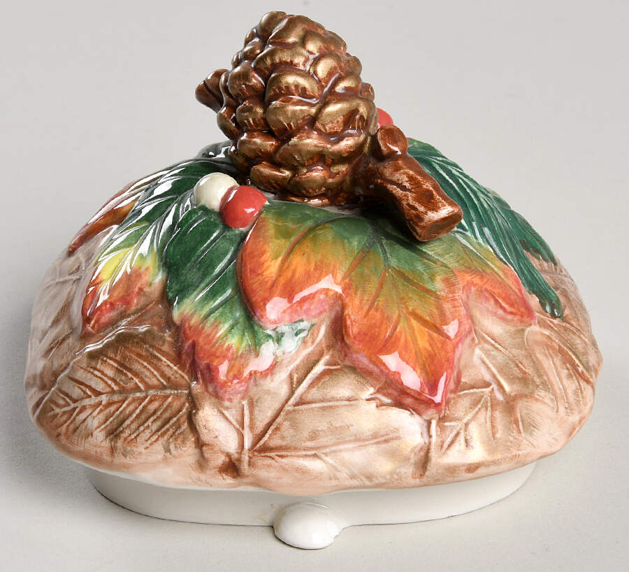 Christmas Lodge Lid for Teapot by Fitz & Floyd-1