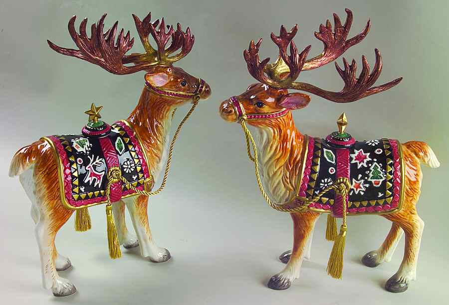 Christmas Lodge Deer Candlestick with Stopper - Set of 2 by Fitz & Floyd-1