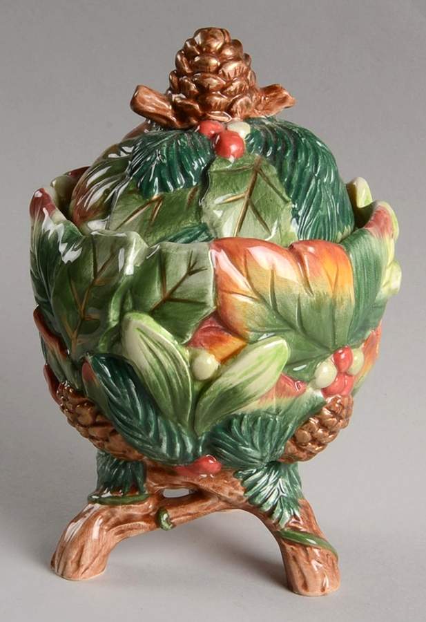 Christmas Lodge Sugar Bowl & Lid by Fitz & Floyd-1