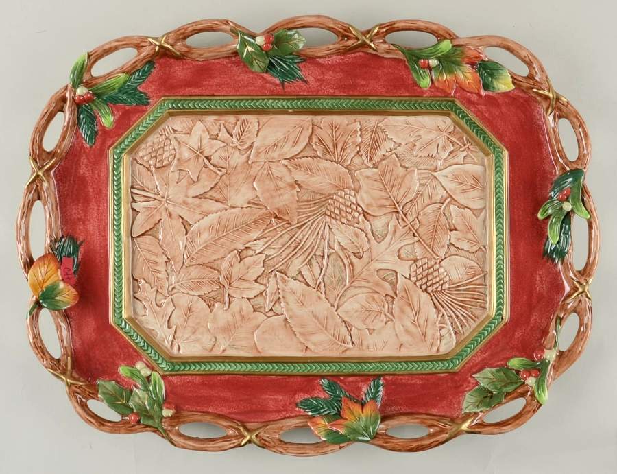 Christmas Lodge 20" Rectangular Serving Platter by Fitz & Floyd-1