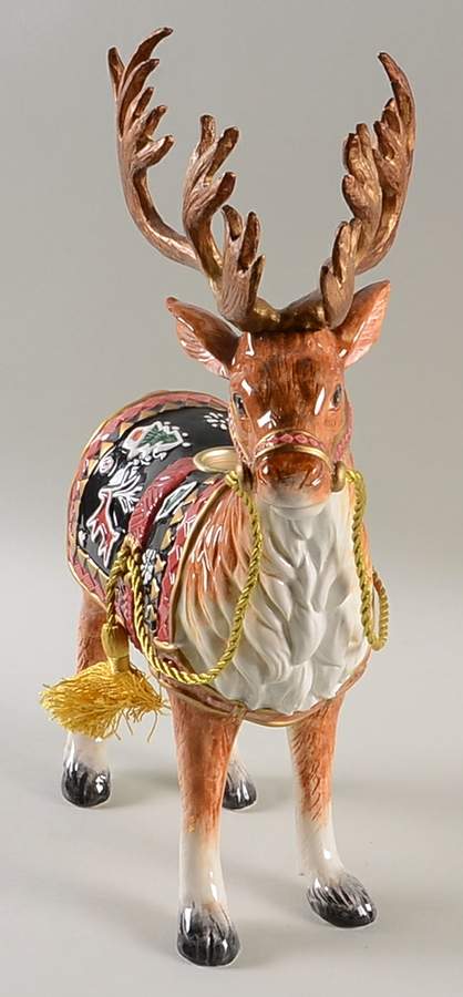 Christmas Lodge Deer Candlestick No Stopper by Fitz & Floyd-1