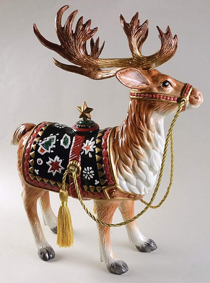 Christmas Lodge Deer Candlestick with Stopper by Fitz & Floyd-1