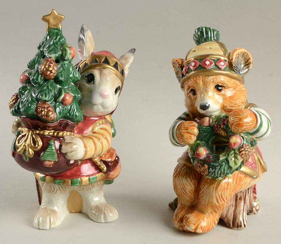 Christmas Lodge Salt & Pepper Set by Fitz & Floyd-1