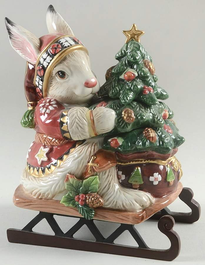 Christmas Lodge Figural Box & Lid by Fitz & Floyd-1