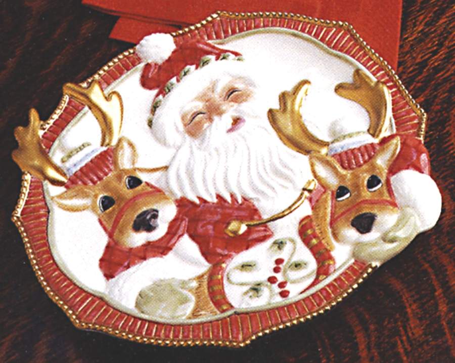 Santa's Flight Canape Plate by Fitz & Floyd-1
