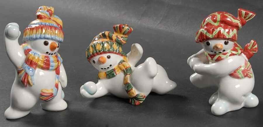 The Flurries (Set of 3) Tumbling Santa Figurines by Fitz & Floyd-1