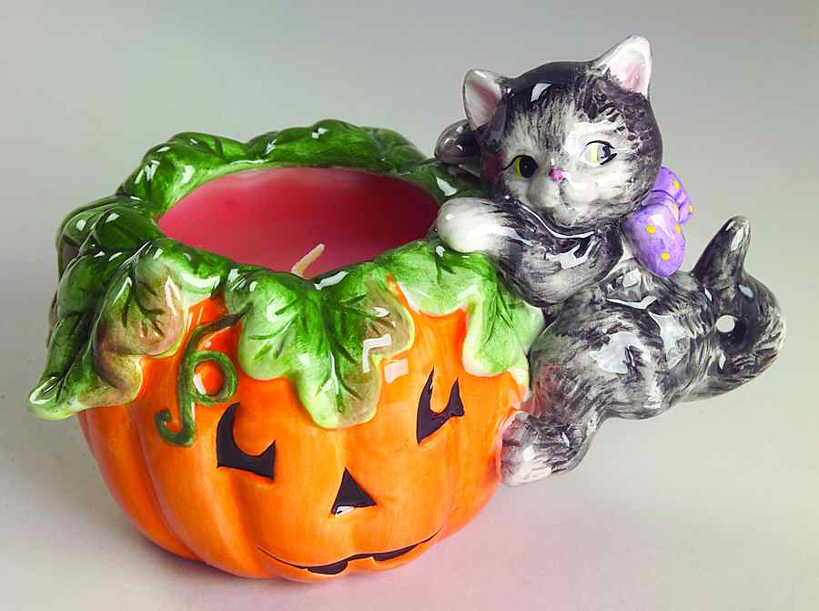 Halloween Kitty Votive Candleholder by Fitz & Floyd-1