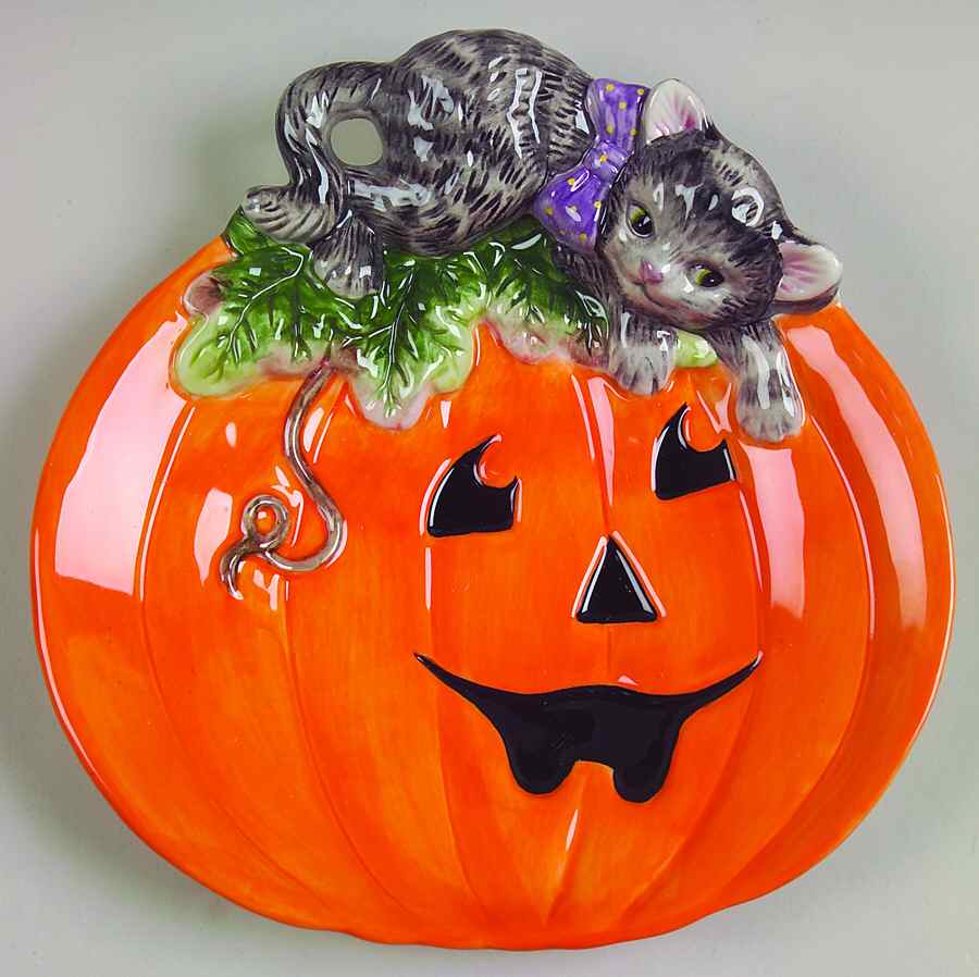 Halloween Kitty Canape Plate by Fitz & Floyd-1