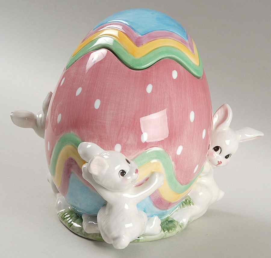 Gathering Eggs Candy Jar & Lid by Fitz & Floyd-1