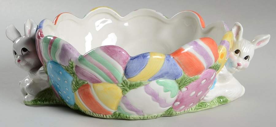 Gathering Eggs Open Candy Dish by Fitz & Floyd-1