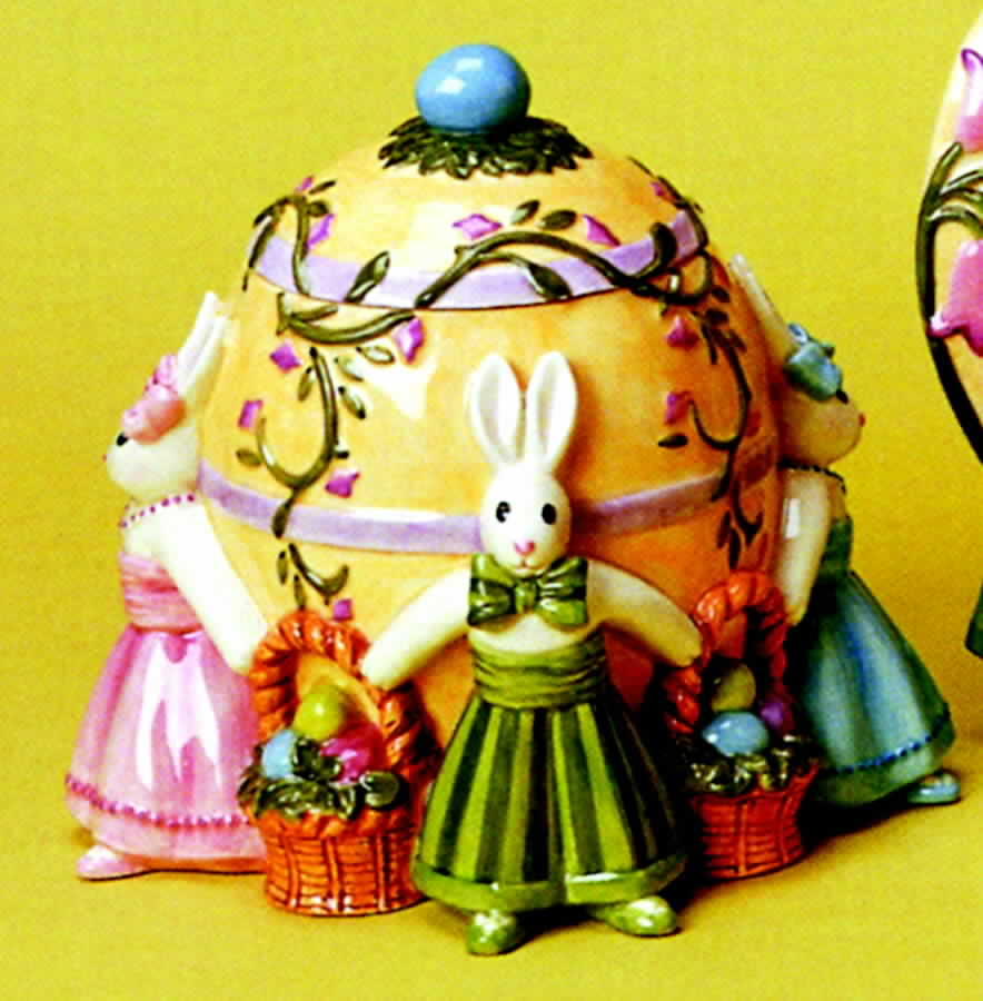 Be Bop Bunnies Candy Jar & Lid by Fitz & Floyd-1