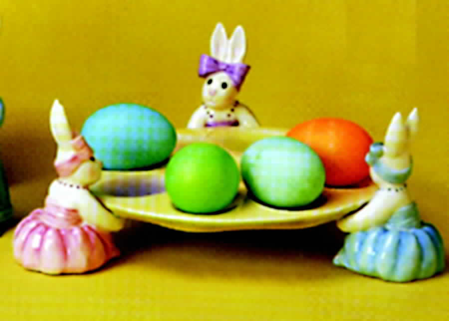 Be Bop Bunnies Egg Serving Plate by Fitz & Floyd-1