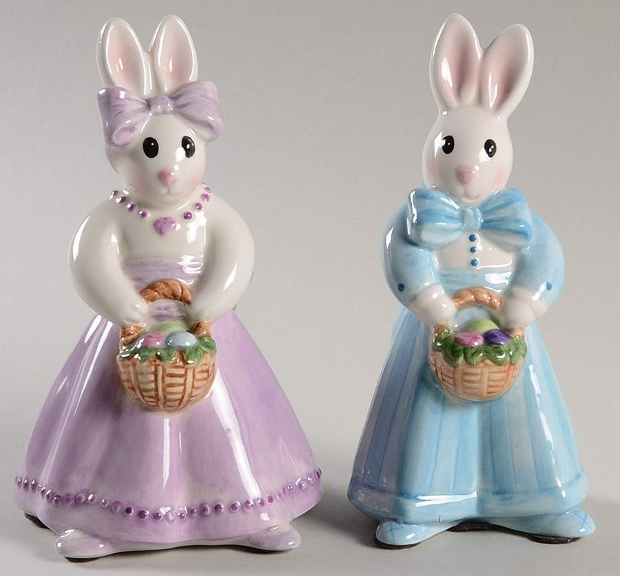 Be Bop Bunnies Salt & Pepper Set by Fitz & Floyd-1