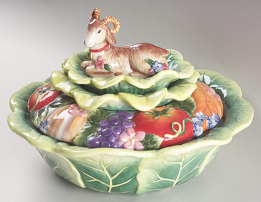 Country Chic Round Covered Vegetable by Fitz & Floyd-1