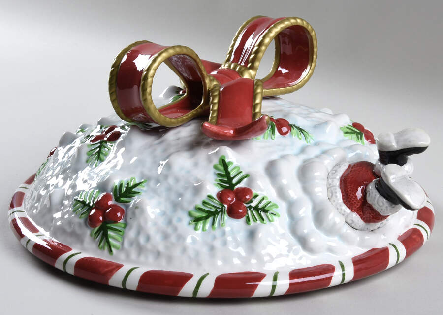 Yultide Holiday Accessories Ceramic Lid for Pie Plate by Fitz & Floyd-1