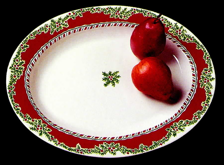 Yultide Holiday Accessories 15" Oval Serving Platter by Fitz & Floyd-1