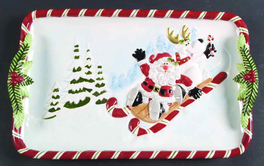 Yultide Holiday Accessories 15" Rectangular Serving Platter by Fitz & Floyd-1
