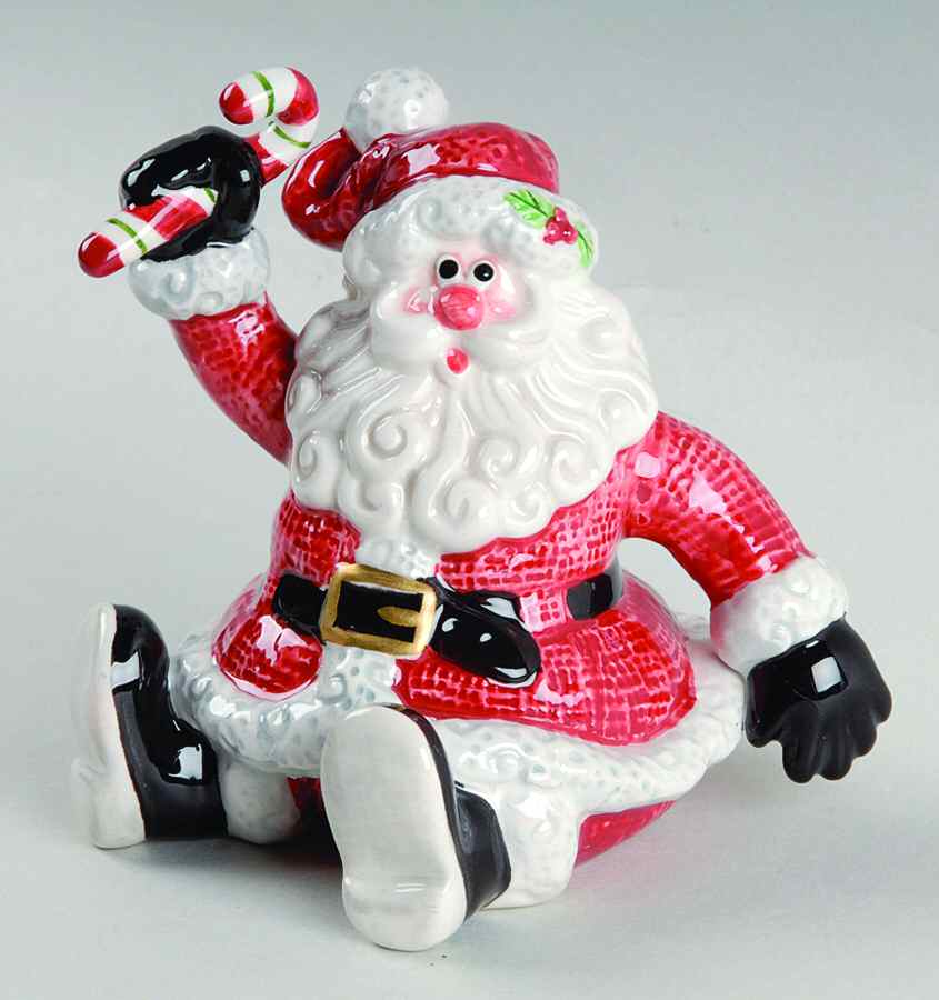 Yultide Holiday Accessories Sitting Tumbling Santa Figurine by Fitz & Floyd-1