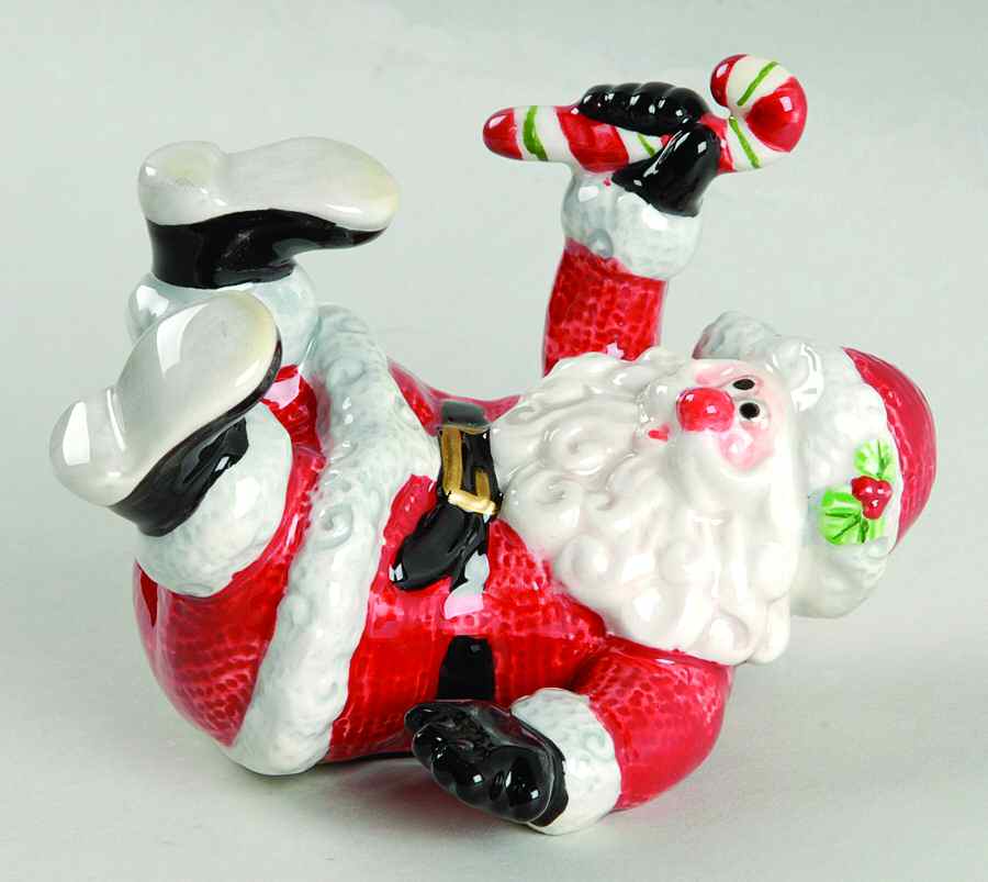 Yultide Holiday Accessories Feet Up Tumbling Santa Figurine by Fitz & Floyd-1