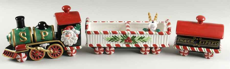 Yultide Holiday Accessories (3 Piece) Ceramic Train Set by Fitz & Floyd-1