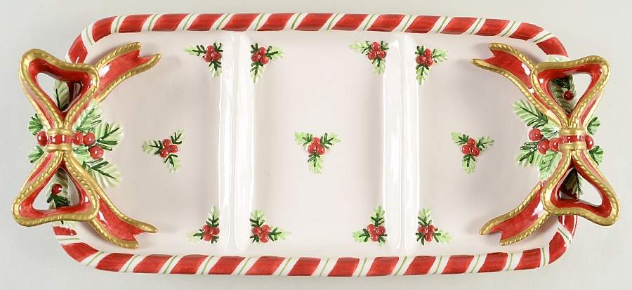 Yultide Holiday Accessories 3-Part Relish by Fitz & Floyd-1