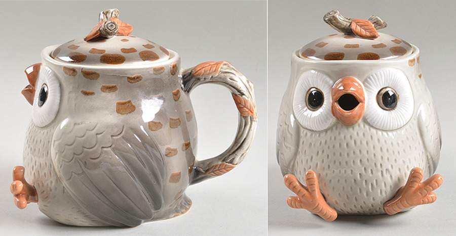 Owls Teapot & Lid by Fitz & Floyd-1