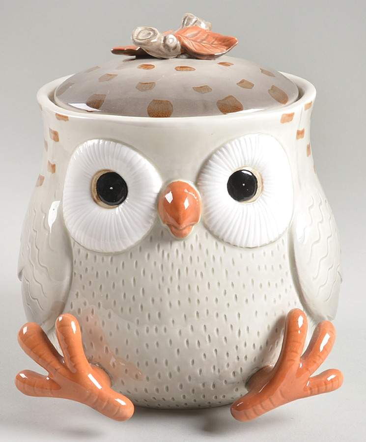 Owls Cookie Jar & Lid by Fitz & Floyd-1