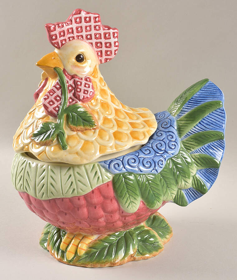 Just Us Chicks Large Canister & Lid by Fitz & Floyd-1